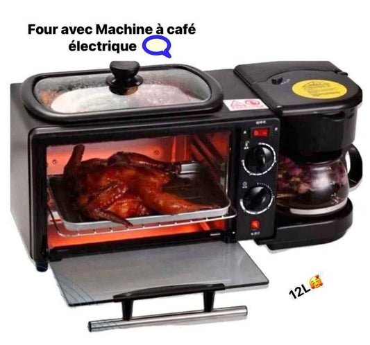 Machine Multifonction 3 en 1 : Four, Gril & Cafetière